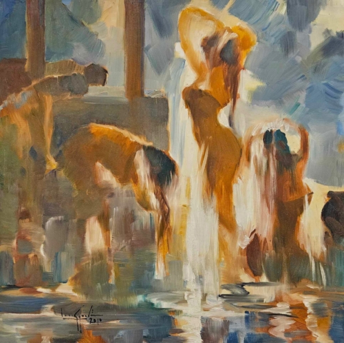 Shower at the well